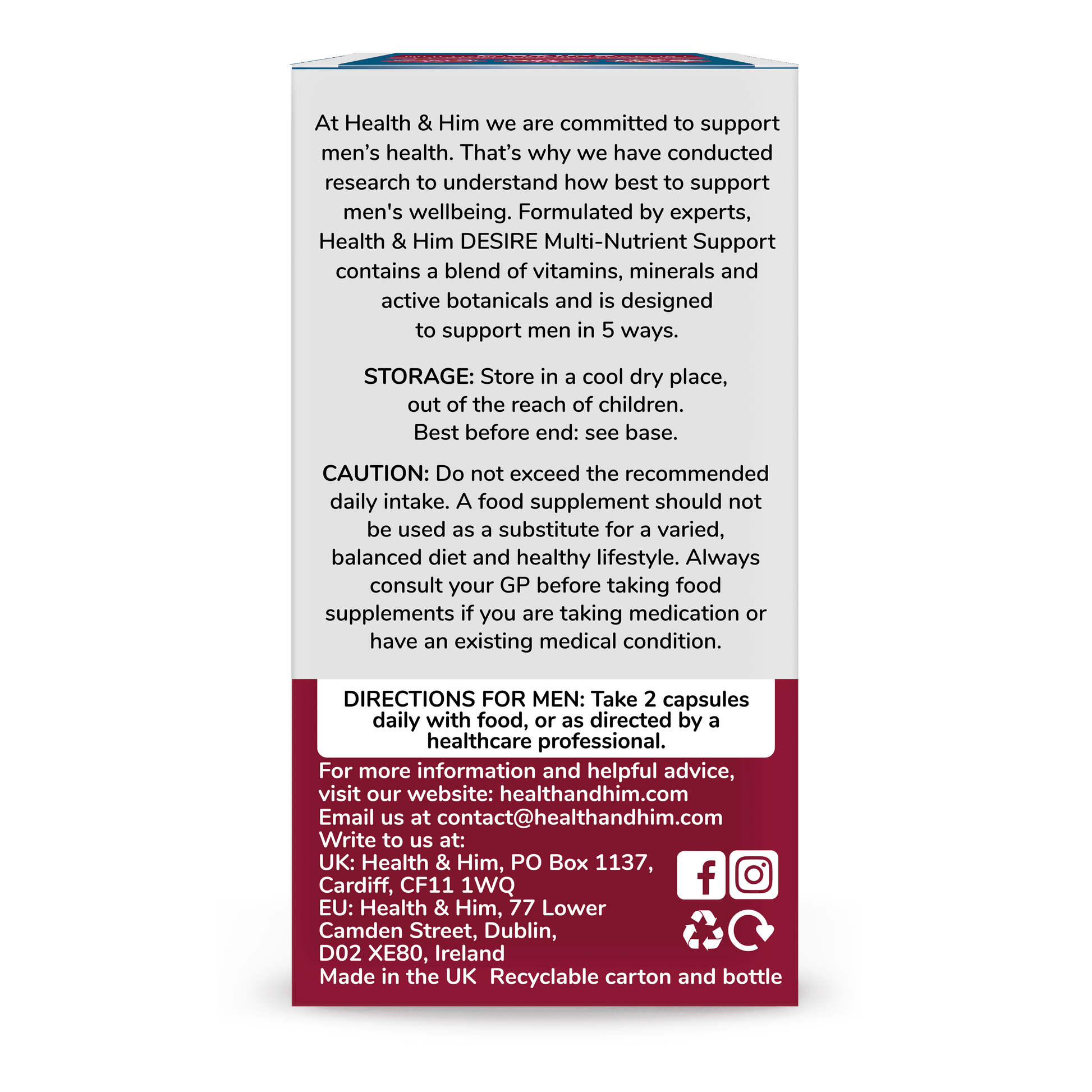 Health & Him Desire Multi-Nutrient Supplement 60s Health & Him 