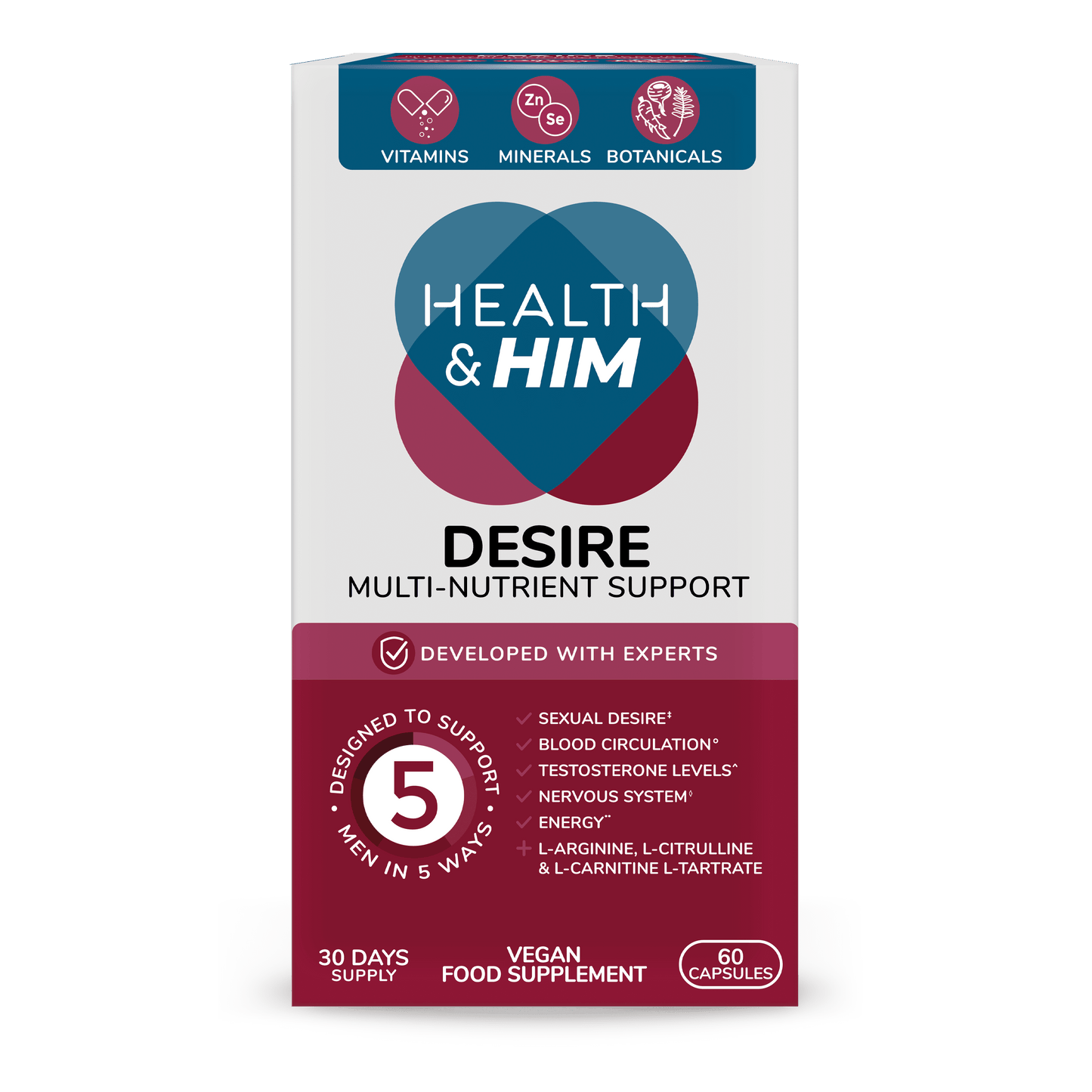 Health & Him Desire Multi-Nutrient Supplement 60s Health & Him 