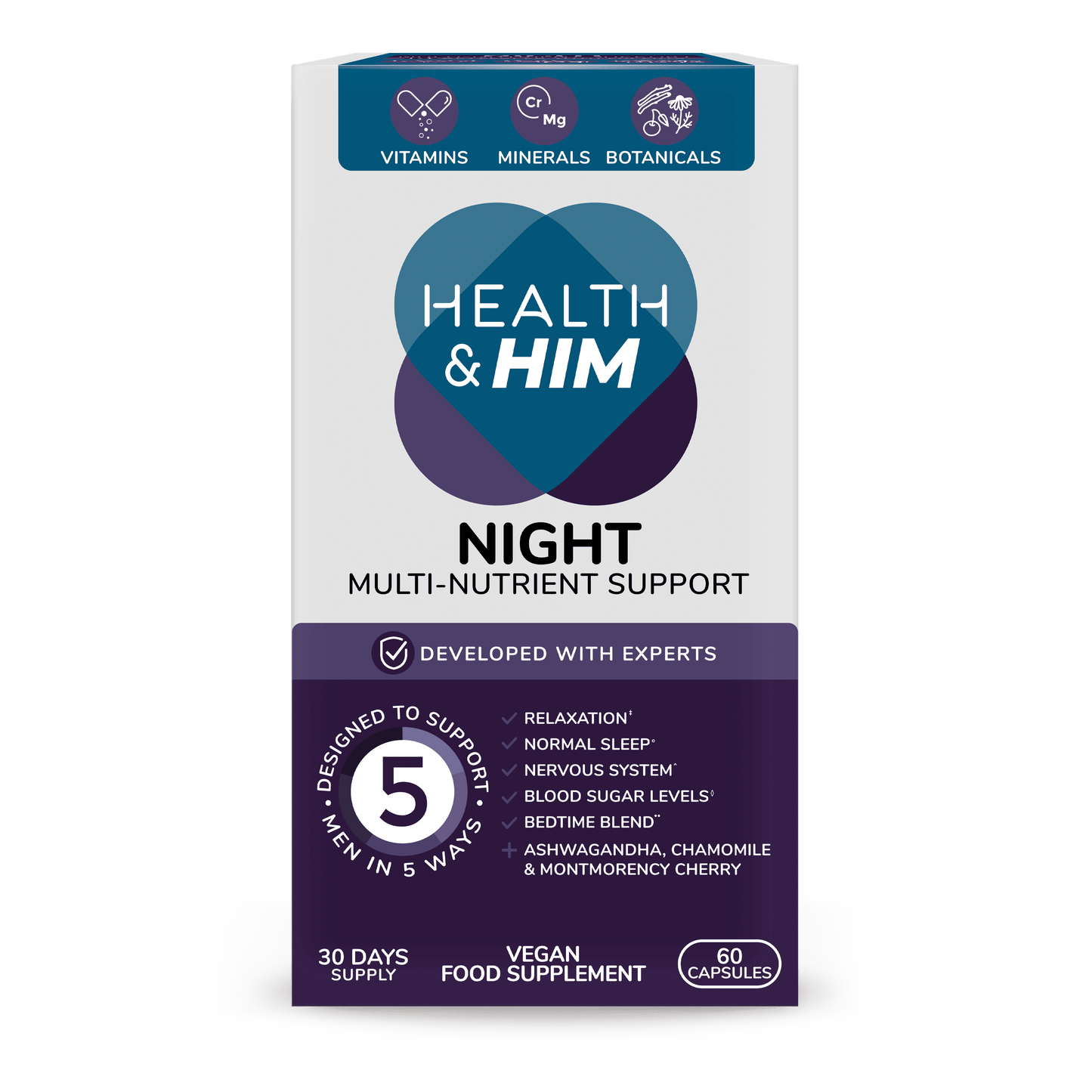 Health & Him Night Multi-Nutrient Supplement 60s Health & Her/Him 