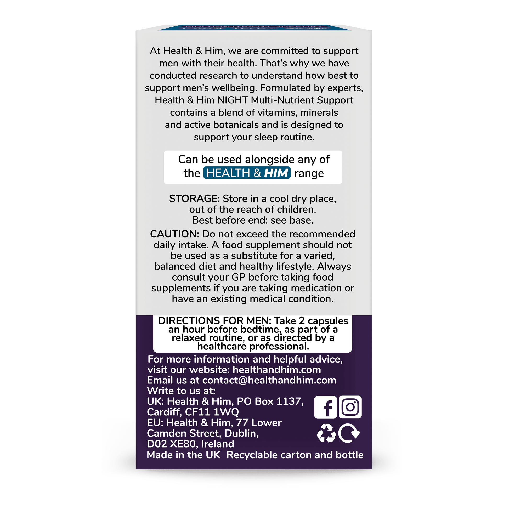Health & Him Night Multi-Nutrient Supplement 60s Health & Her/Him 