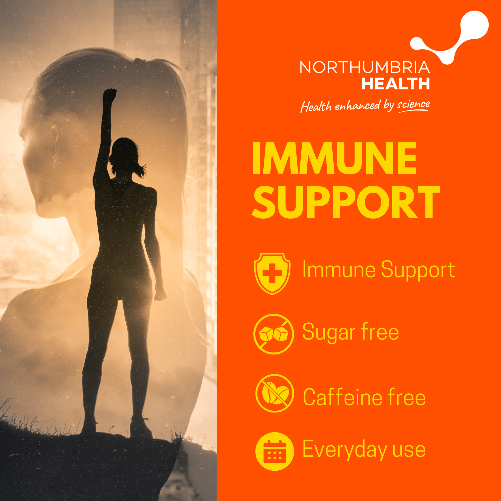 Immune Support Effervescent Orange Flavour Tablets -20 tablets Effervescent Tablet Northumbria Health 