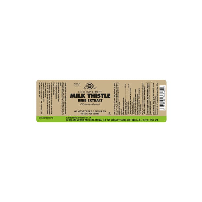 Milk Thistle Herb Extract Vegetable Capsules - Pack of 60 Solgar 