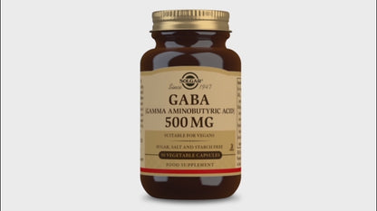 GABA (Gamma Aminobutyric Acid) 500 mg Vegatbale Capsules - Pack of 50