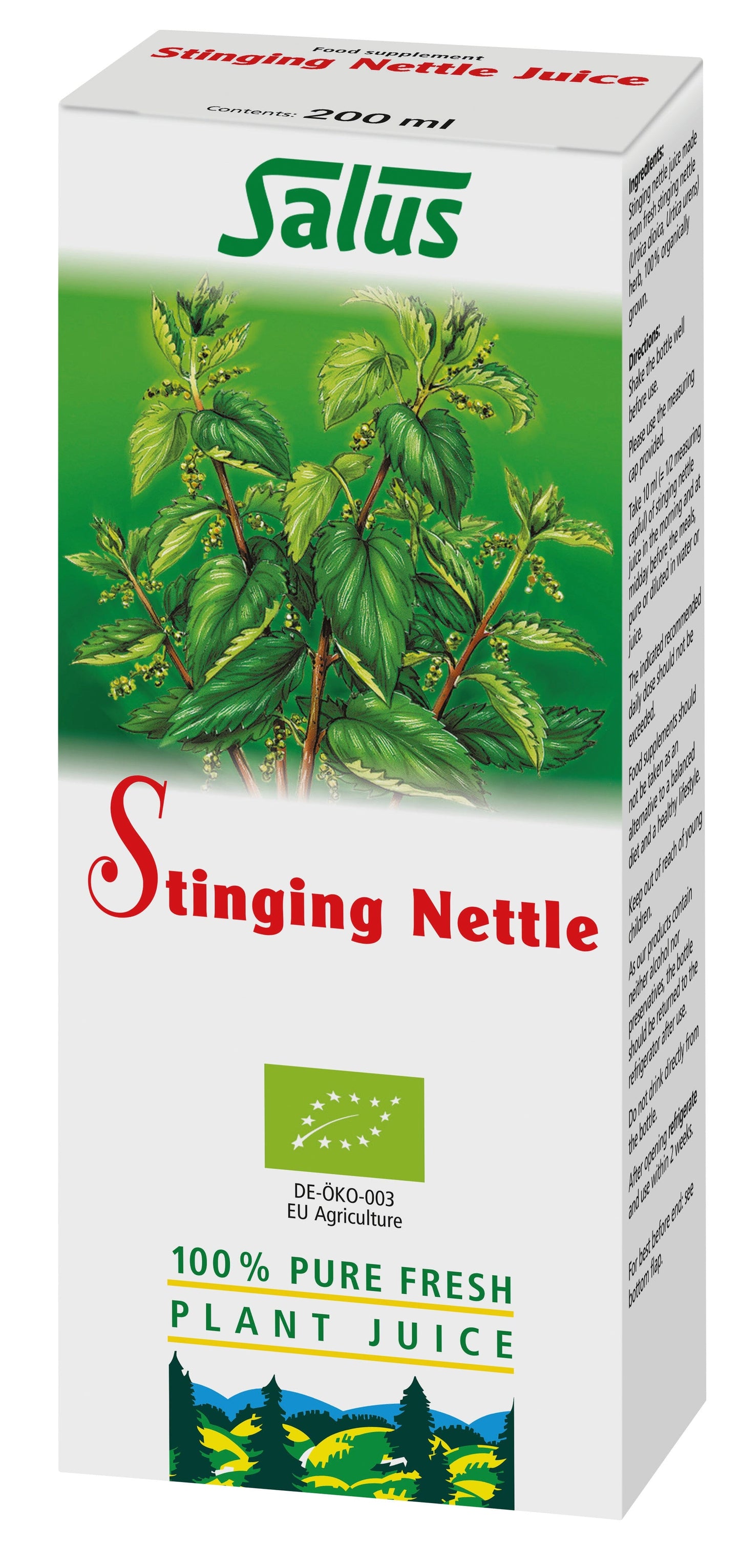 Salus Stinging Nettle: 100% Pure Fresh Plant Juice 200ml Liquid Salus 