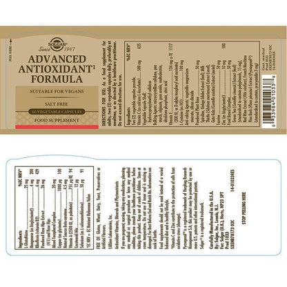 Solgar® Advanced Antioxidant Formula Vegetable Capsules - Pack of 60 Solgar 