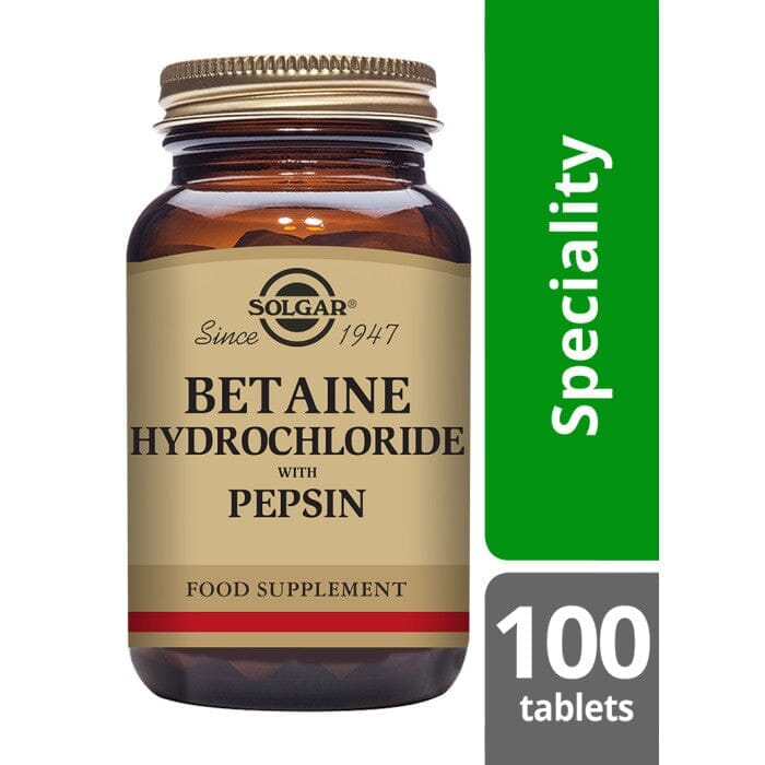 Solgar® Betaine Hydrochloride with Pepsin Tablets - Pack of 100 Solgar 