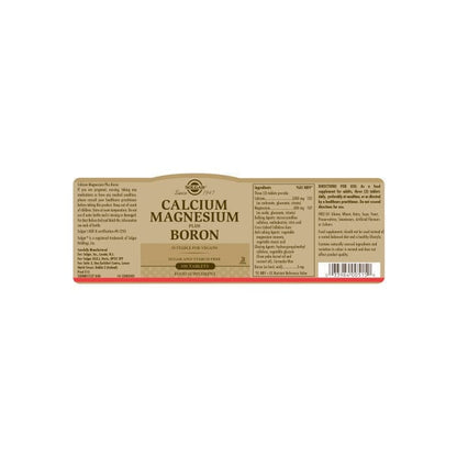 Solgar® Calcium Magnesium Plus Boron Tablets - Pack of 100 Solgar 