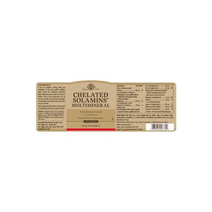 Solgar® Chelated Solamins Multimineral Tablets - Pack of 180 Solgar 