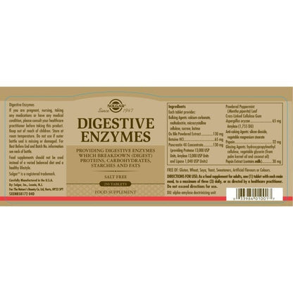 Solgar® Digestive Enzymes Tablets - Pack of 250 Solgar 