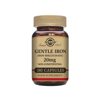 Solgar® Gentle Iron (Iron Bisglycinate) 20 mg Vegetable Capsules - Pack of 180 Solgar 