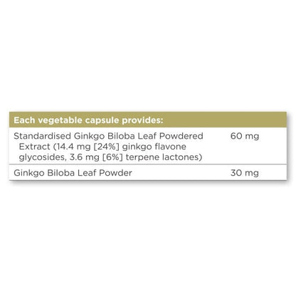 Solgar® Ginkgo Vegetable Capsules - Pack of 60 Solgar 