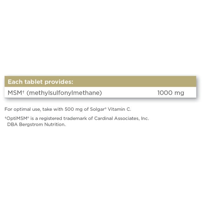 Solgar® MSM 1000 mg Tablets - Pack of 120 Solgar 