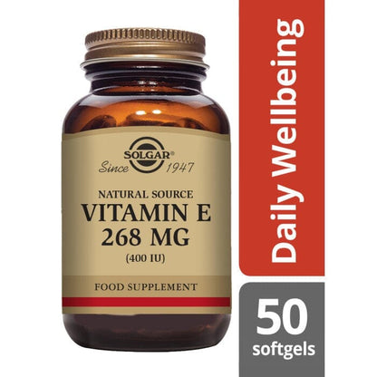 Solgar® Natural Source Vitamin E 268 mg (400 IU) Vegetable Softgels - Pack of 50 Solgar 