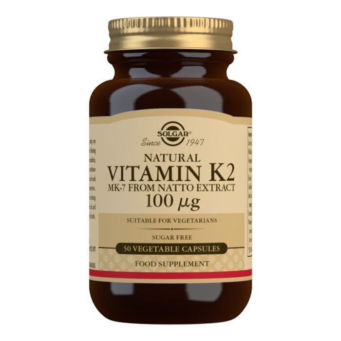 Solgar® Natural Vitamin K2 (MK-7) 100 µg Vegetable Capsules - Pack of 50 Solgar 