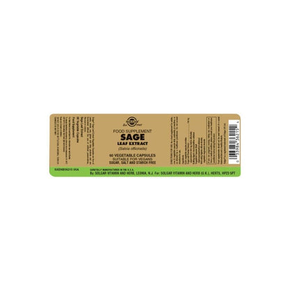 Solgar® Sage Leaf Extract Vegetable Capsules - Pack of 60 Solgar 