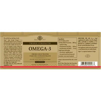 Solgar® Triple Strength Omega-3 Softgels - Pack of 50 Solgar 