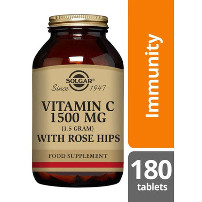 Solgar® Vitamin C 1500 mg (1.5 grams) with Rose Hips Tablets - Pack of 180 Solgar 