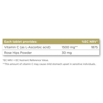 Solgar® Vitamin C 1500 mg (1.5 grams) with Rose Hips Tablets - Pack of 180 Solgar 