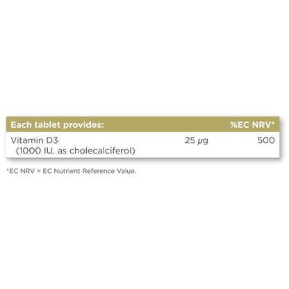 Solgar® Vitamin D3 (Cholecalciferol) 1000 IU (25 µg) Tablets - Pack of 180 Solgar 