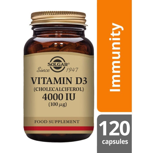 Solgar® Vitamin D3 (Cholecalciferol) 4000 IU (100 µg) Vegetable Capsules - Pack of 120 Solgar 