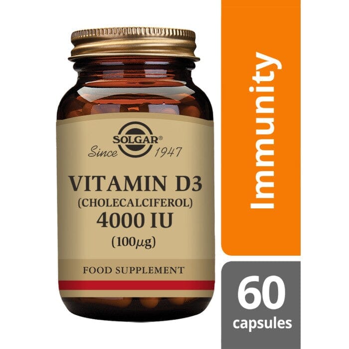 Solgar® Vitamin D3 (Cholecalciferol) 4000 IU (100 µg) Vegetable Capsules - Pack of 60 Solgar 