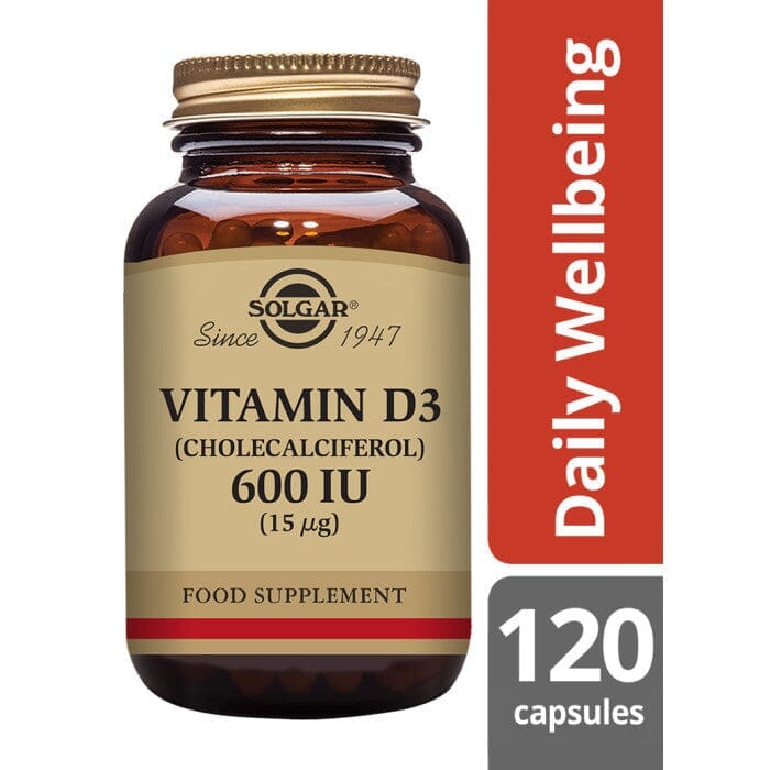 Solgar® Vitamin D3 (Cholecalciferol) 600 IU (15 µg) Vegetable Capsules - Pack of 120 Solgar 