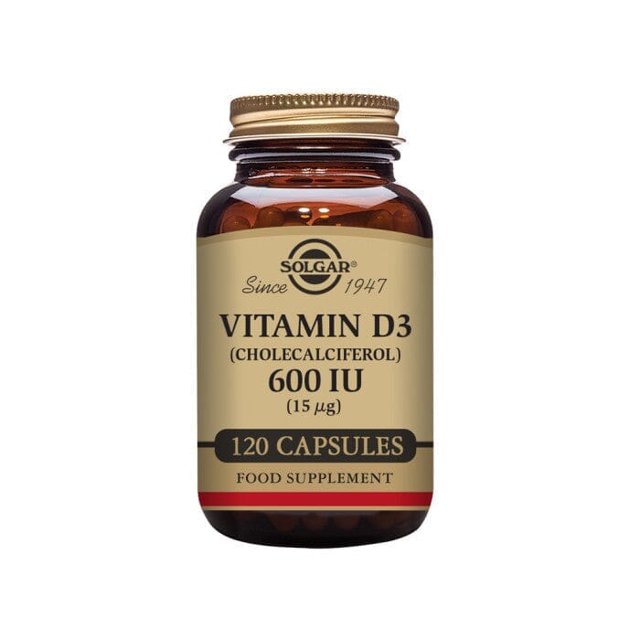 Solgar® Vitamin D3 (Cholecalciferol) 600 IU (15 µg) Vegetable Capsules - Pack of 120 Solgar 