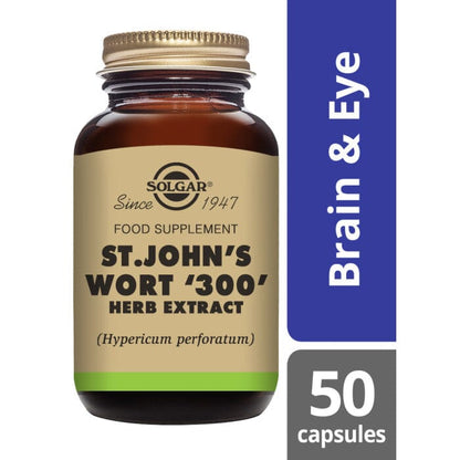 St John's Wort ' 300' Herb Extract Vegetable Capsules - Pack of 50 Solgar 